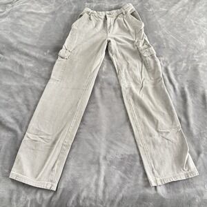 Zara Women's Cargo Pants Relaxed Fit Beige Utility Style Trendy Fashion Casual 2